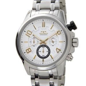 テクノス TECHNOS メンズ 腕時計 T6343GW クロノグラフ クオーツ オールステンレス 限定モデル ホワイト  ブランド