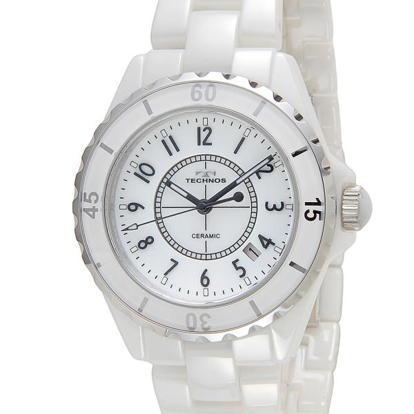 3月決算セール テクノス TECHNOS T9C06TW セラミック メンズ 腕時計 ホワイト