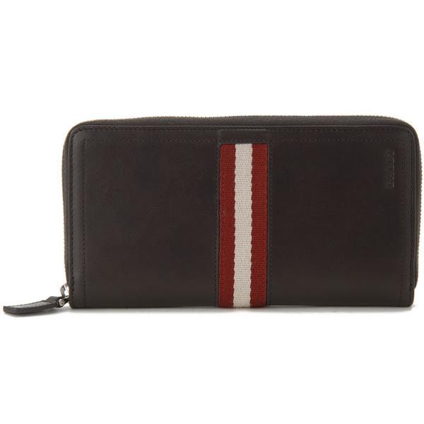 訳あり 内側キズ バリー BALLY 財布 チョコ TASYO-271 ラウンドファスナー 長財布 ...