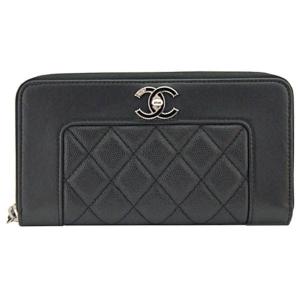 訳あり キズあり シャネル CHANEL ラウンドファスナー長財布 ブラック A80969 B03213 94305 キャビアスキン｜s-select