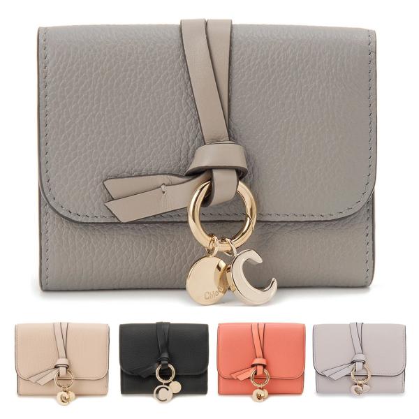 訳あり　箱潰れ、小銭入れのホック取れ　クロエ Chloe 三つ折り財布 グレー レディース CHC2...