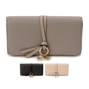 訳あり 内側奥ポケットに汚れあり Chloe クロエ 長財布 グレー 