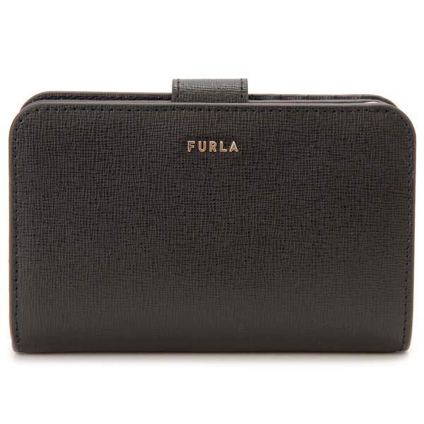 訳あり ホック不良、化粧箱破れフルラ FURLA 二つ折り財布 レディース ブラック 黒 PCX9U...