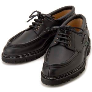 訳あり　箱不良、右足側面に傷あり　PARABOOT パラブーツ 革靴 27.0cm メンズ 2008-17-85 CHIMEY シメイ デッキシューズ ブラック カジュアルシューズ 靴｜s-select