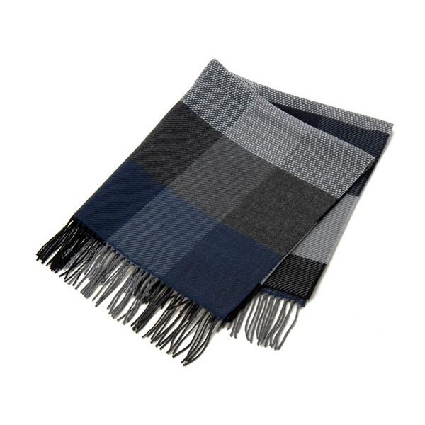 訳あり小さなほつれあり レノマ GZ240 E グレー チェック柄 アクリル マフラー 新品