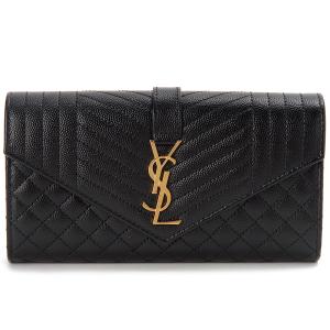 Saint Laurent カードケース 名刺入れ パスケース シボ革 型押し イヴサンローランカードケース 黒 ユニセックス 名刺入れ YVES