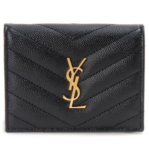 SAINT LAURENT サンローラン 二つ折り財布 レディース ブラック