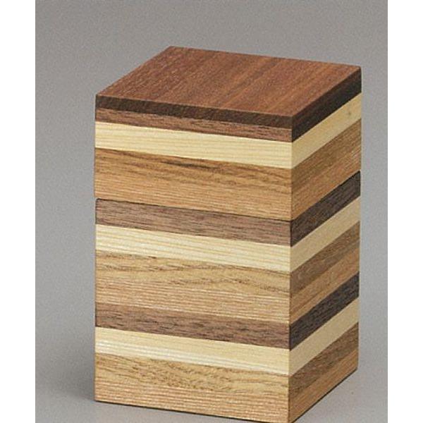 越前漆器4078-1　寄せ木　茶筒