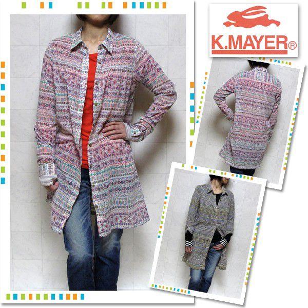 セールクリフメイヤーKRIFFMAYERレディースユルフワシャツワンピースシャーリング加工彡クリフメ...