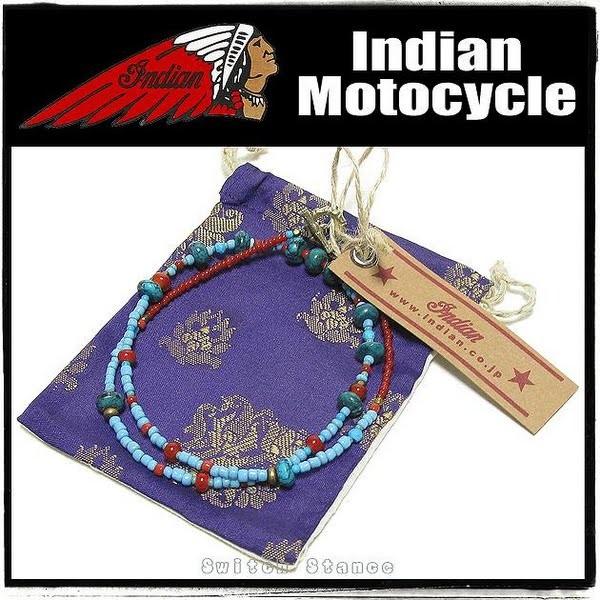 セールインディアンモトサイクルIndianMotocycleドラムターコイズ×ホワイトハートネックレ...