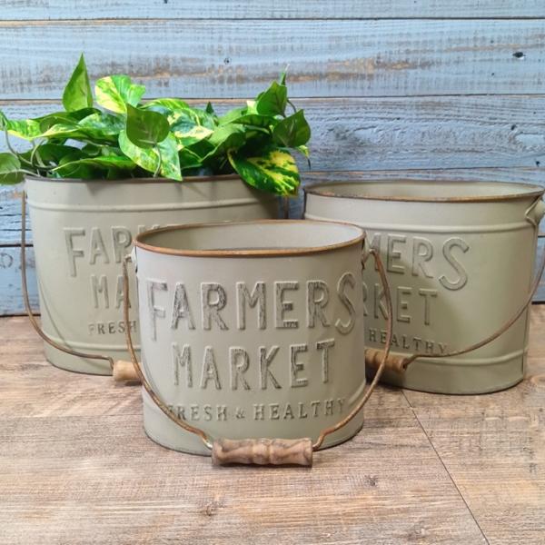 ガーデニング 雑貨 ブリキポット 植木鉢 鉢 鉢カバー プランター ブリキ バケツ アンティーク お...