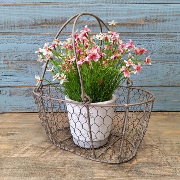 ガーデニング 雑貨 ワイヤーバスケット バスケット かご ワイヤー アイアン アンティーク アンティ...