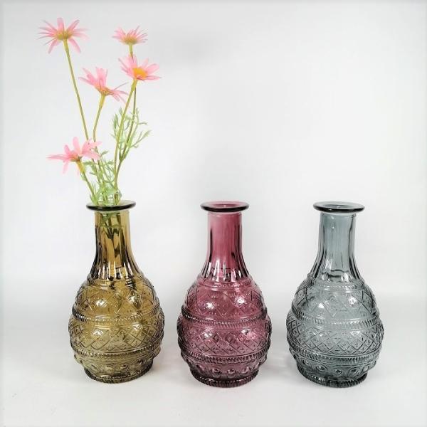 花瓶 一輪挿し 花器 瓶 ガラスビン 雑貨 アラベスクSET3 TD-CX1409-80-SL