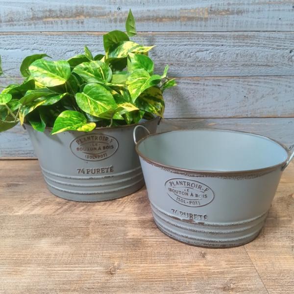 ガーデニング 雑貨 ブリキポット 植木鉢 鉢 鉢カバー プランター ブリキ バケツ アンティーク お...