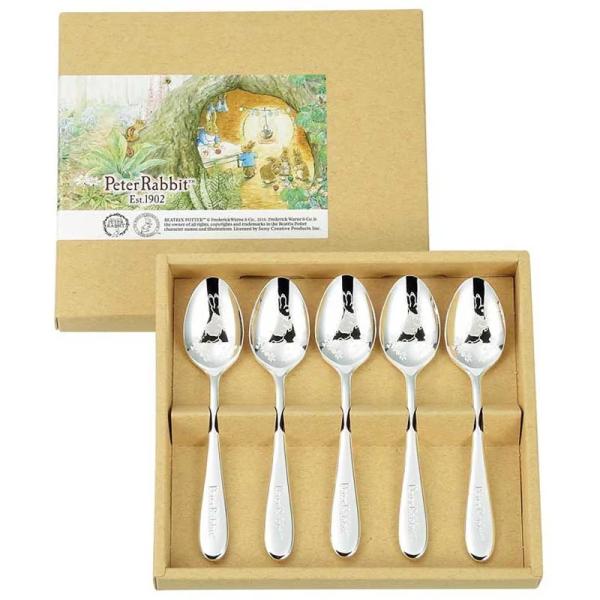 アサヒ ASAHI ピーターラビット 皿中レーザー ティースプーン(銀仕上)５本セット PR-025...