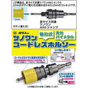 ハウスBM ツノワンコードレスホルソー TWBMCタイプ フルセット サイズ22mm TWBMC-22｜s-waza