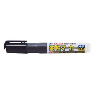シンワ測定 工事用油性マーカー 中字 角芯 黒 ...の商品画像