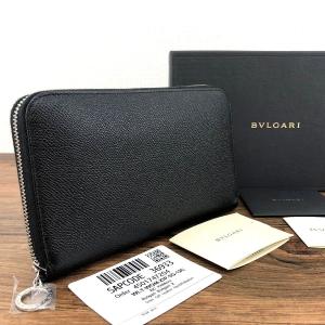 ☆送料無料☆ 極美品 BVLGARI ジップウォレット 36933 ブラック 箱付き 107｜s21company