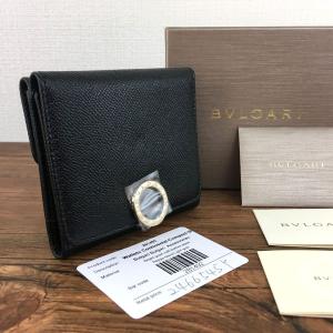 ☆送料無料☆ 極美品 BVLGARI Wホック財布 ブラック レザー ブルガリブルガリ 箱付き 127｜s21company