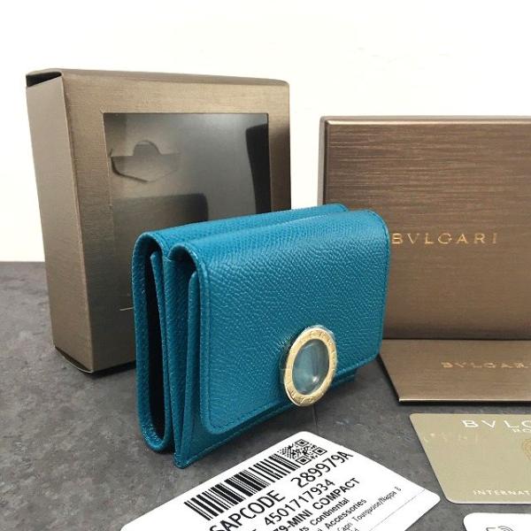 ☆送料無料☆ 未使用品 BVLGARI コンパクトウォレット 289979 グリーン 箱付き 18