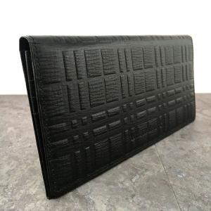 BURBERRY 送料込み！ 極美品 長財布 ノバチェック ブラック 型押し  