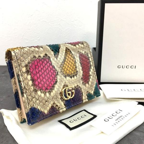 ☆送料無料☆ 未使用品 GUCCI コンパクトウォレット 456126 パイソン 箱付き 25