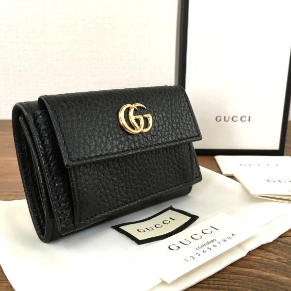 ☆送料無料☆ 未使用品 GUCCI コンパクトウォレット 52327 ブラック プチマーモント 箱付...