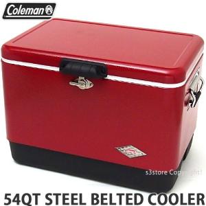 コールマン スチールベルト クーラー COLEMAN 54QT STEEL BELTED COOLER クーラーボックス アウトドア BBQ カラー:RED/BLACK サイズ:54QT