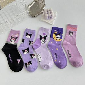 クロミちゃん 靴下 13〜23ｃｍ 5足セット ジュニア レディース キッズ かわいい 綿 キャラクター セット スニーカー丈 ソックス フットカバー