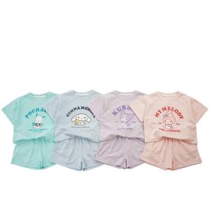 【上下セット】シナモン クロミちゃん ポチャッコ マイメロ 半袖 tシャツ ベビー服 キッズ 短パン パジャマ 半袖 ルームウェア 部屋着 寝間着 トップス 夏服