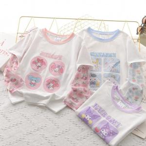 クロミ風 ちゃん シナモン キッズ Tシャツ 長袖 子供 子供服 ジュニア スポーツシャツ ショートスリーブTシャツ 丸首 コットン カジュアル シンプル90-150cm