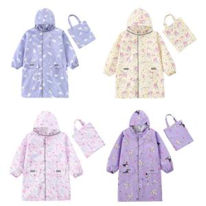レインコート 子供 かわいい キャラクター クロミ風 マイメロ シナモン 猫柄ちゃん 収納ポーチ付き キッズ 女の子 レディース おしゃれ リュック対応 小学生