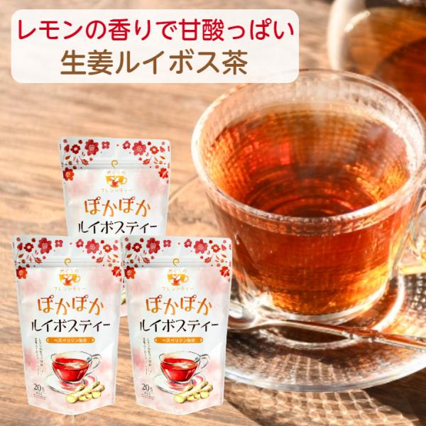 3袋 ぽかぽかルイボスティー ティーバッグ ブレンド茶 ルイボス茶 ノンカフェイン フレーバー 20...