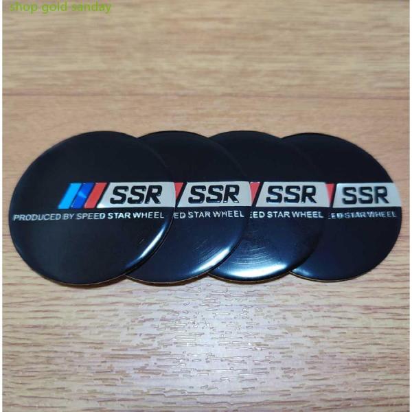 【SSR】ホイール センターキャップ 45mm 4P【ブラック】トヨタ 日産 ホンダ 三菱 スズキ ...