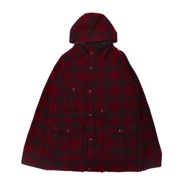 WOOLRICH メルトンフーデッドジャケット M レッド チェック ネペンテス別注 USA製