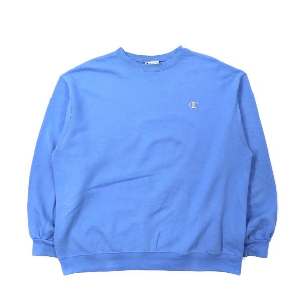 CHAMPION クルーネックスウェット 3XL ブルー コットン 裏起毛 ビッグサイズ