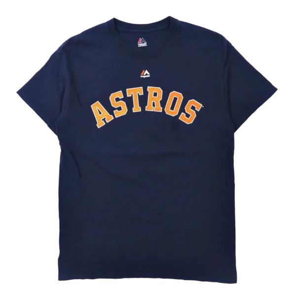 MAJESTIC ベースボールプリントTシャツ M ネイビー ナンバリング MLB HOUSTON ...