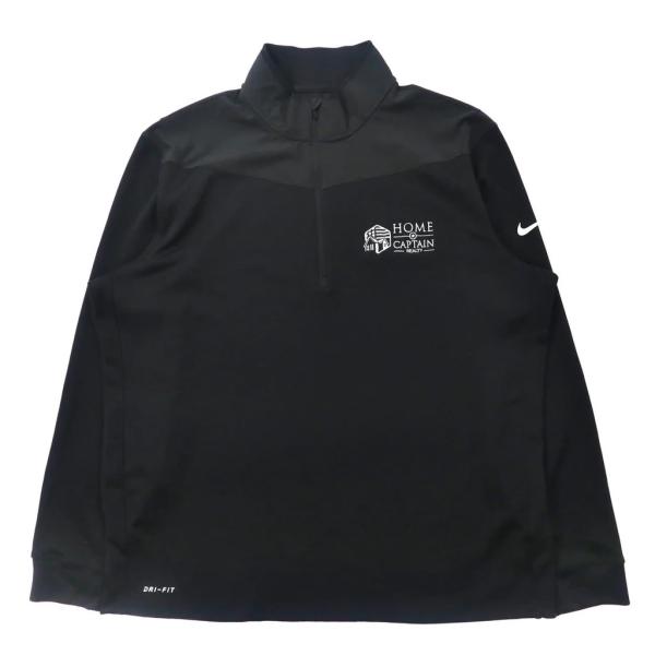 NIKE ハーフジップ トラックシャツ ジャージ XL ブラック ストレッチ DRI-FIT ビッグ...