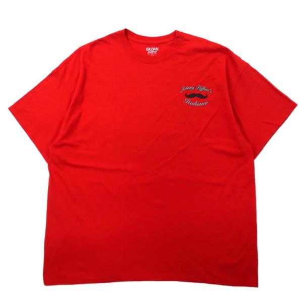 GILDAN ビッグサイズ ポップアートTシャツ 2XL レッド コットン JOHNNY LAFFU...