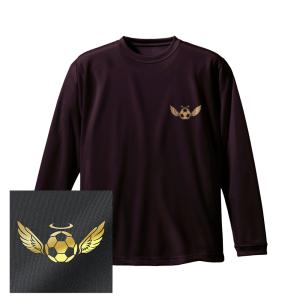 サッカー ウェア 長袖 「サッカー肉球」 Tシャツ 練習着 左胸ワン
