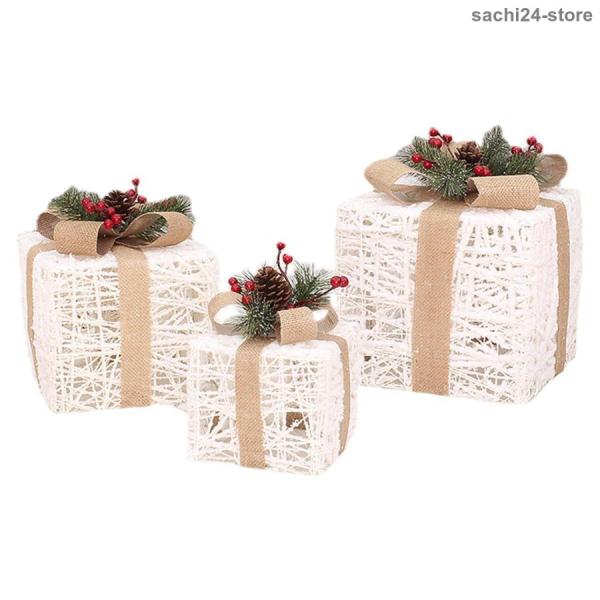 クリスマス ギフト ボックス | 写真3 サイズの装飾的なクリスマス ギフト ボックス - 写真 蓋...