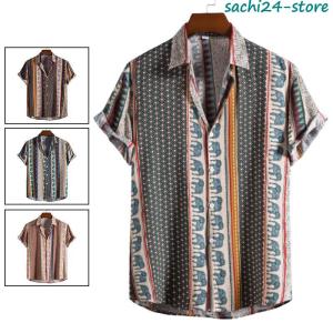 アロハシャツ メンズ トップス 半袖シャツ 開襟シャツ オープンカラーシャツ カジュアルシャツ かりゆしウェア 花柄 リゾート｜sachi24-store