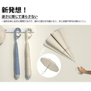 逆さ傘 ワンタッチ 自動開閉 晴雨兼用 完全遮...の詳細画像2