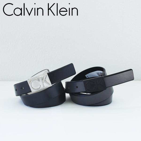 Calvin Klein Jeans ジーンズ メンズ レザーベルト CKロゴ バックル レザー リ...