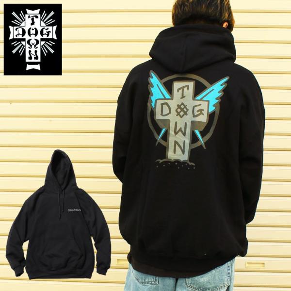 DOGTOWN ドッグタウン Scratch Cross HOODIE プルオーバーパーカー ブラッ...