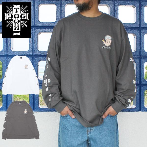 DOGTOWN POPEYE CROSS SLEEVE ポパイ × ロンT ロングスリーブT　大きい...