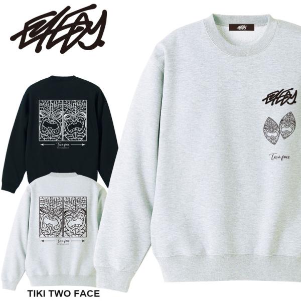 アイディー EYEDY TWO FACE ハワイの神様 ティキ スウェット クルーネック 裏起毛 ト...