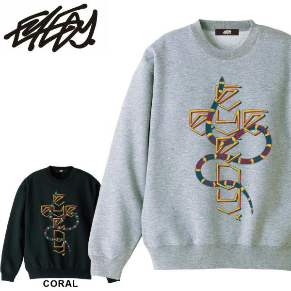 アイディー EYEDY CORAL コーラル スウェット クルーネック 裏起毛 トレーナー ロゴメン...