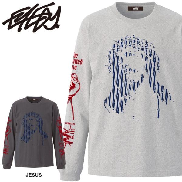 アイディー EYEDY JESUS ジーザス ロングスリーブT ロンT クルーネック ロゴメンズ ブ...