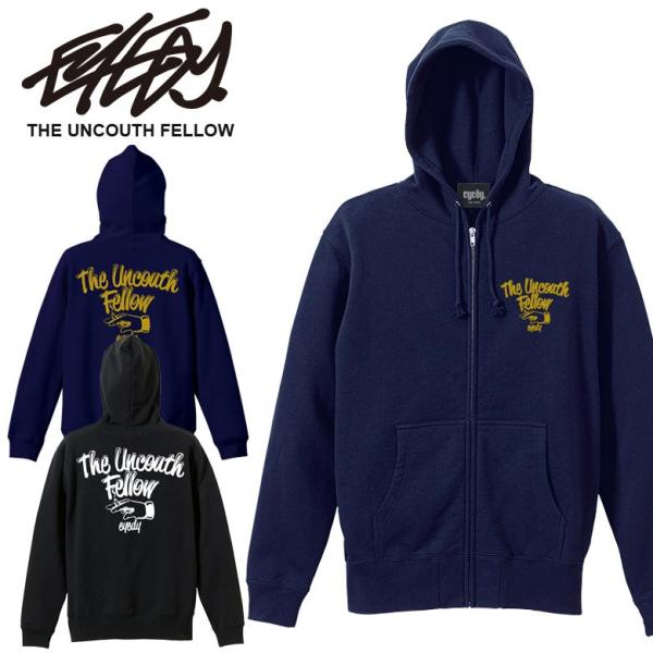 アイディー EYEDY スウェット パーカー フード ジップパーカー XL XXL ネイビー ブラッ...